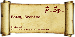 Patay Szabina névjegykártya